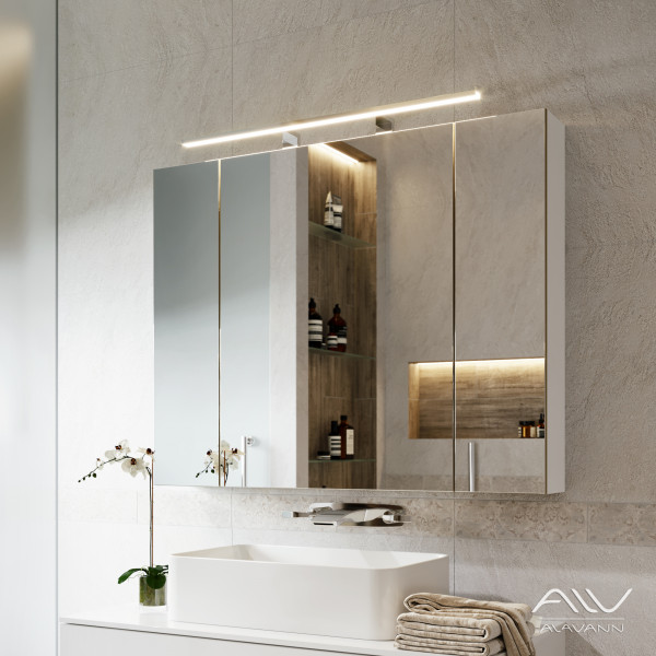 Зеркальные шкафы с подсветкой и розеткой в ванную комнату, купить в Москве